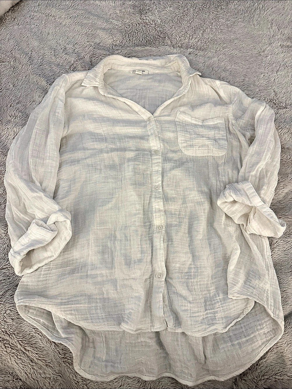 M White Muslin Button Down